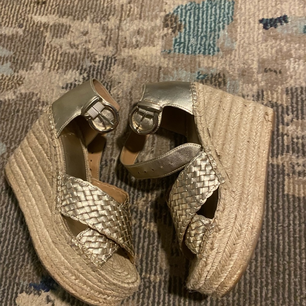 Size 7.5 gold Marc fisher wedges.